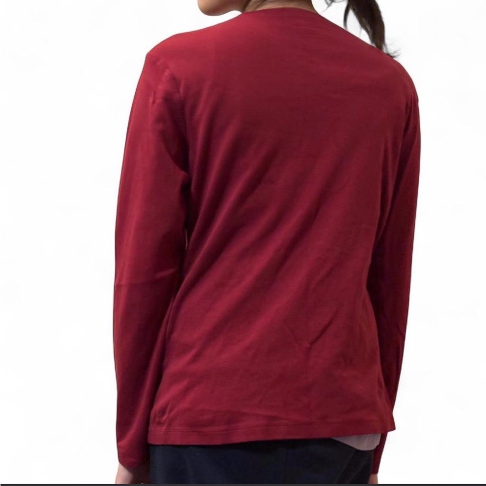 L L Bean Deep Red Long Sleeve Tee - Picture 3 of 4